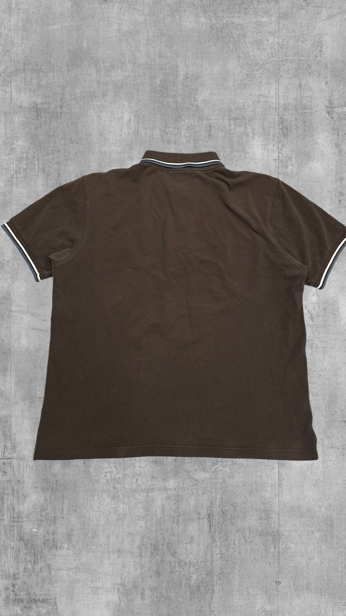 Fred Perry Polo Shirt Braun Türkis Weiß L