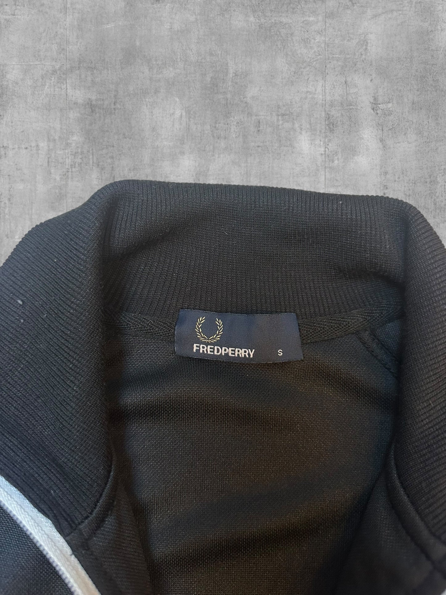 Fred Perry Trainingsjacke Taped Schwarzblau Weiß S