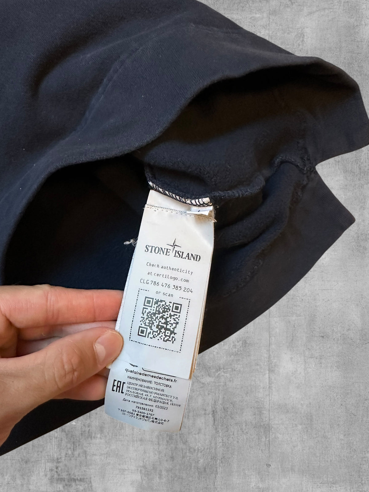 Stone Island Quarter Zip Pullover Navy Blau L