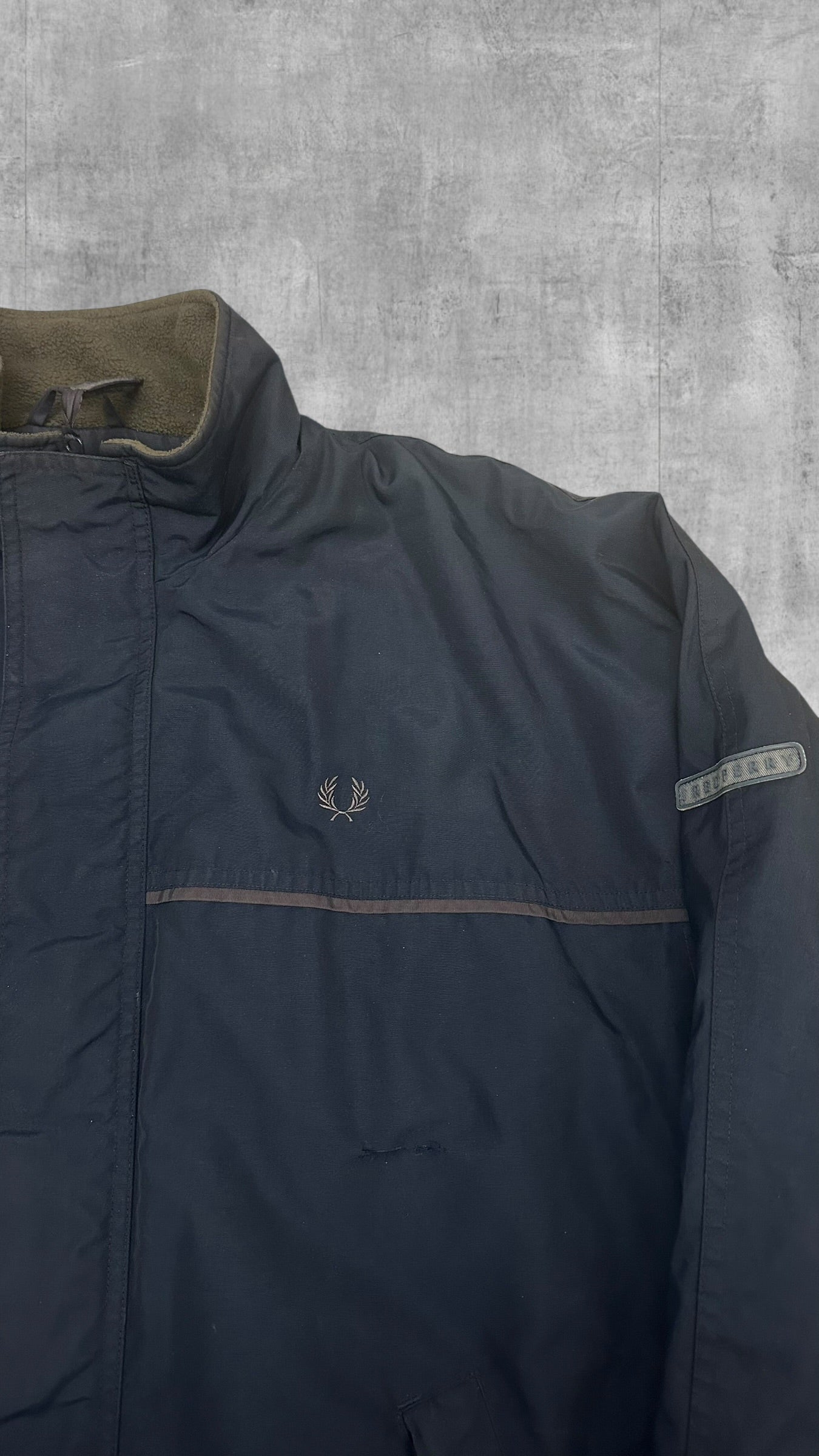Fred Perry Winterjacke Regenjacke Sofshelljacke Gefüttert Navy Blau L