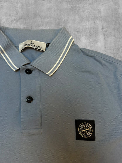 Stone Island Polo Shirt Türkisgrau Weiß M Slim Fit