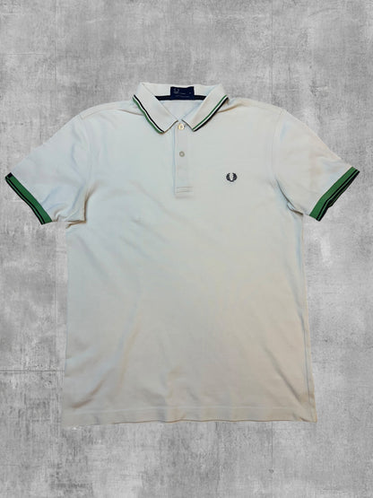 Fred Perry Polo Shirt Weiß Schwarz Grün M