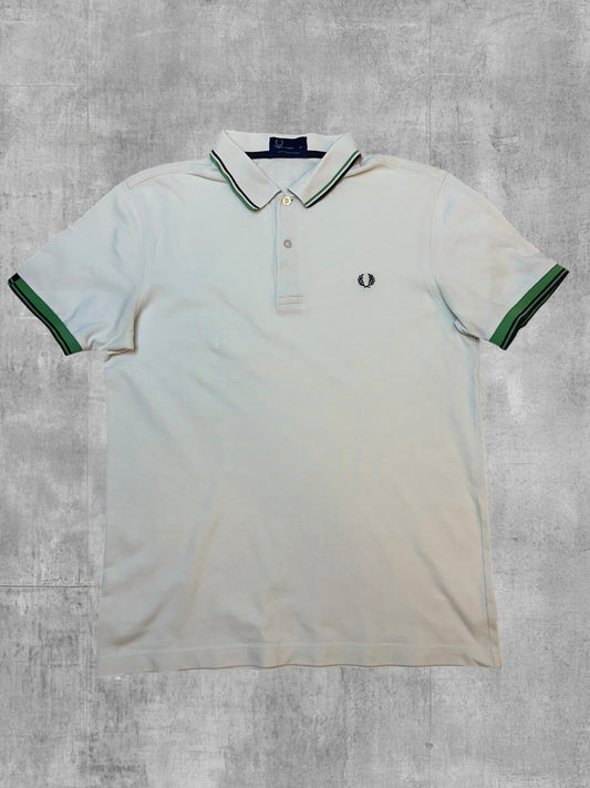 Fred Perry Polo Shirt Weiß Schwarz Grün M
