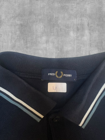 Fred Perry Polo Shirt Schwarz Türkis Weiß M