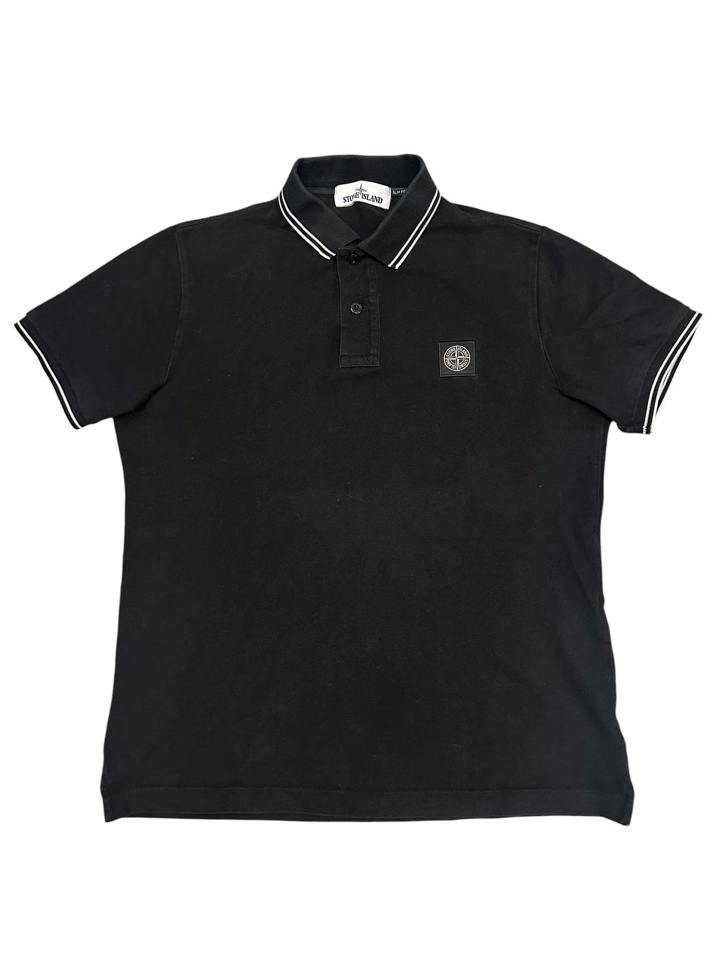 Stone Island Polo Shirt Schwarz Weiß M Slim Fit