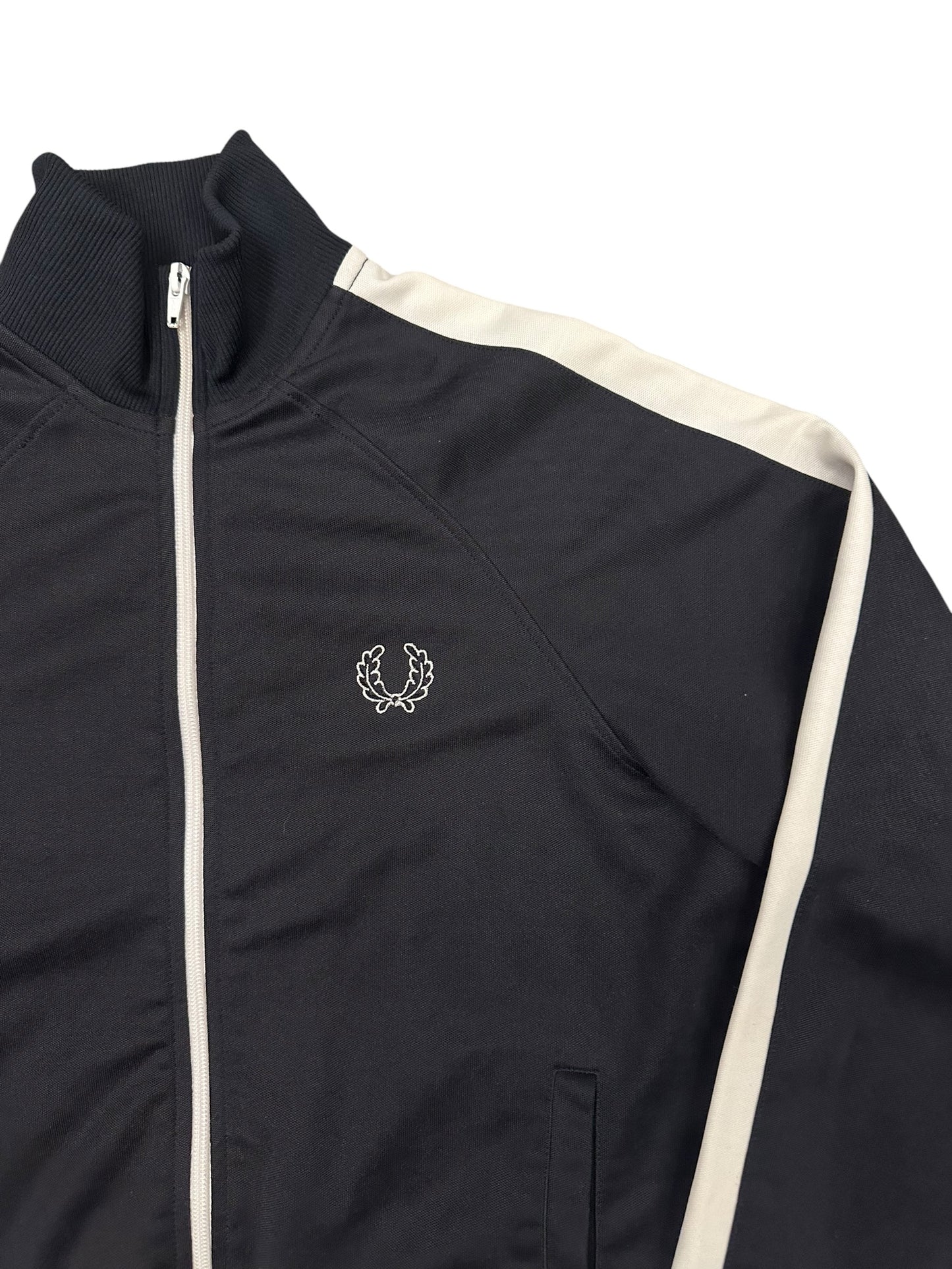 Fred Perry Trainingsjacke Taped Schwarz Weiß XS - S