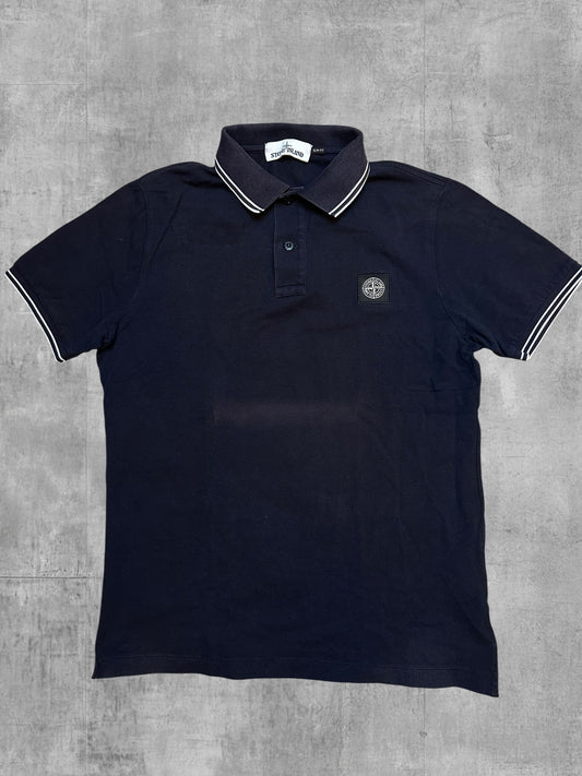 Stone Island Polo Nero Bianco M