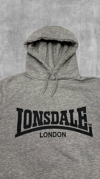 Lonsdale London Hoodie Pullover Grau Schwarz S
