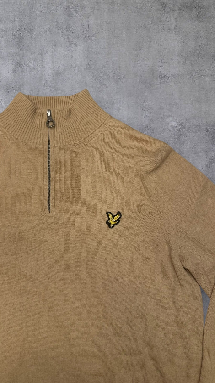 Lyle & Scott Half Zip Pullover Beige S