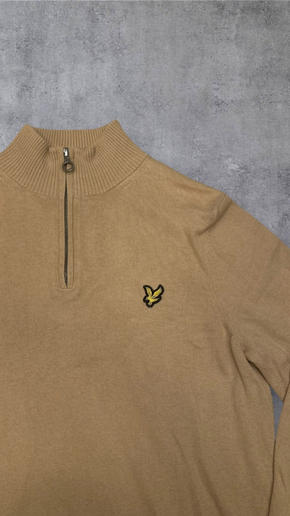 Lyle & Scott Half Zip Pullover Beige S