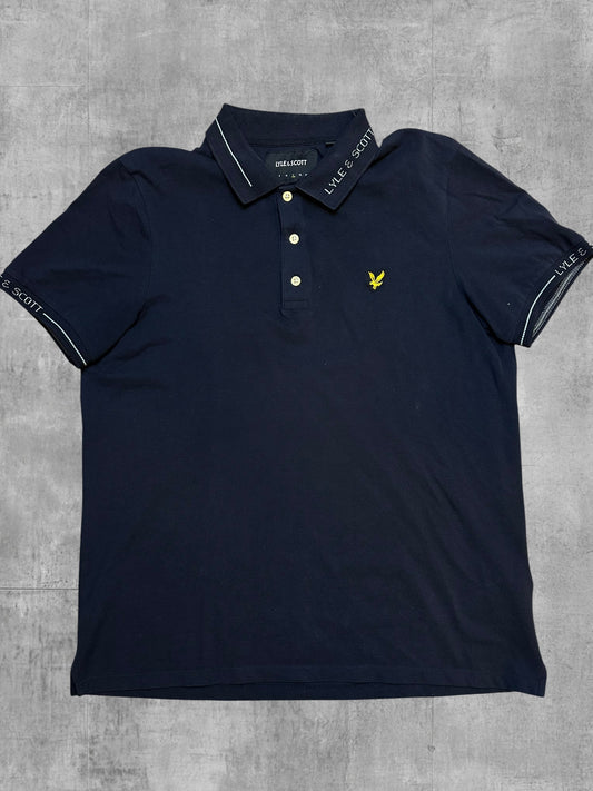 Lyle & Scott Polo Shirt Navy Blau L Logo Kragen