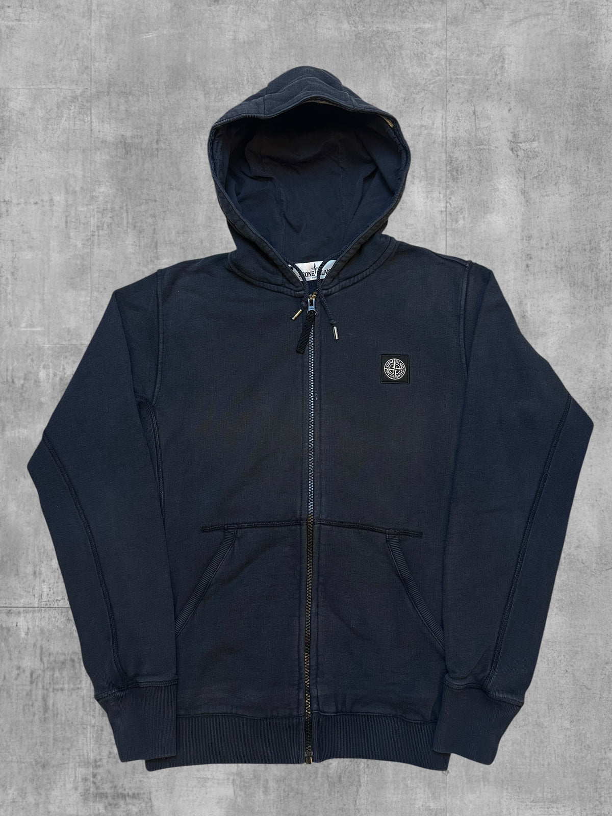 Stone Island Vintage Zip Jacke Schwarzblau S