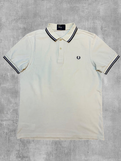 Fred Perry Polo Shirt Weiß Schwarz Lila M