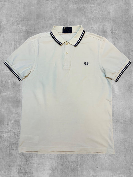 Fred Perry Polo Shirt Weiß Schwarz Lila M