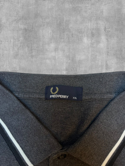 Fred Perry Polo Shirt Grau Schwarz Weiß XXL