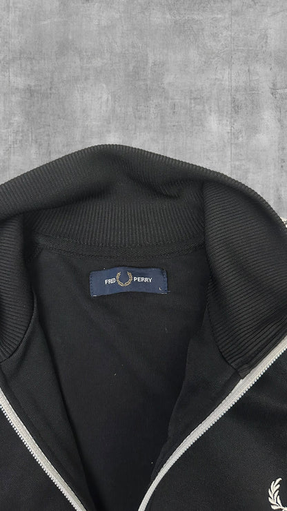 Fred Perry Trainingsjacke Taped Schwarz Weiß L