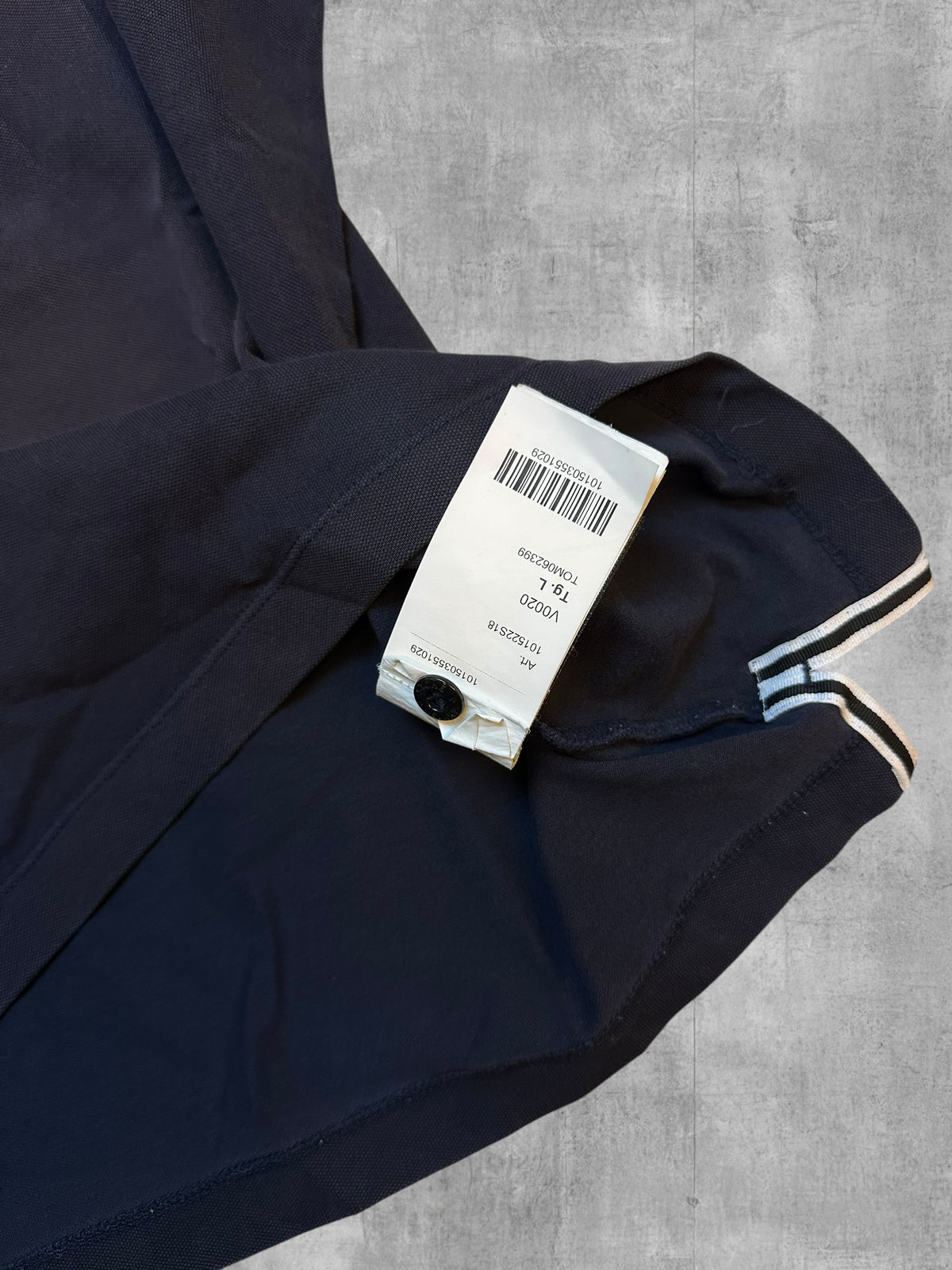 Stone Island Polo Negro Blanco M