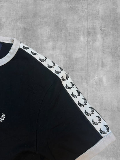 Fred Perry T-shirt Taped Schwarz Weiß L
