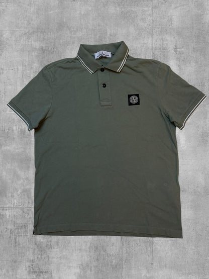 Stone Island Polo Shirt Khaki Grün Grau S Slim Fit