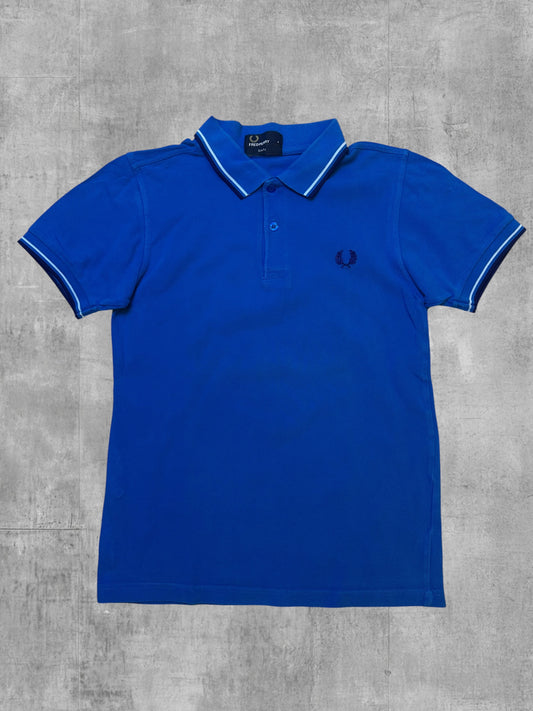 Fred Perry Polo Shirt Blau Schwarz S Slim Fit