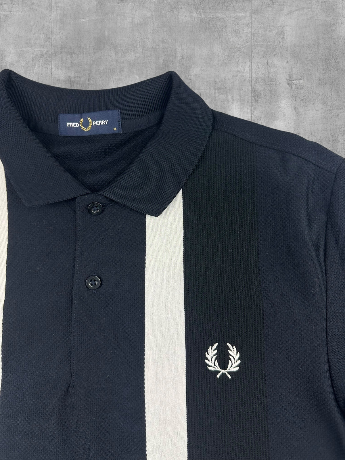 Fred Perry Sport Polo Shirt Schwarz Weiß M