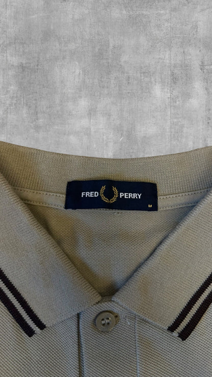 Fred Perry Polo Shirt Langarm Beige M