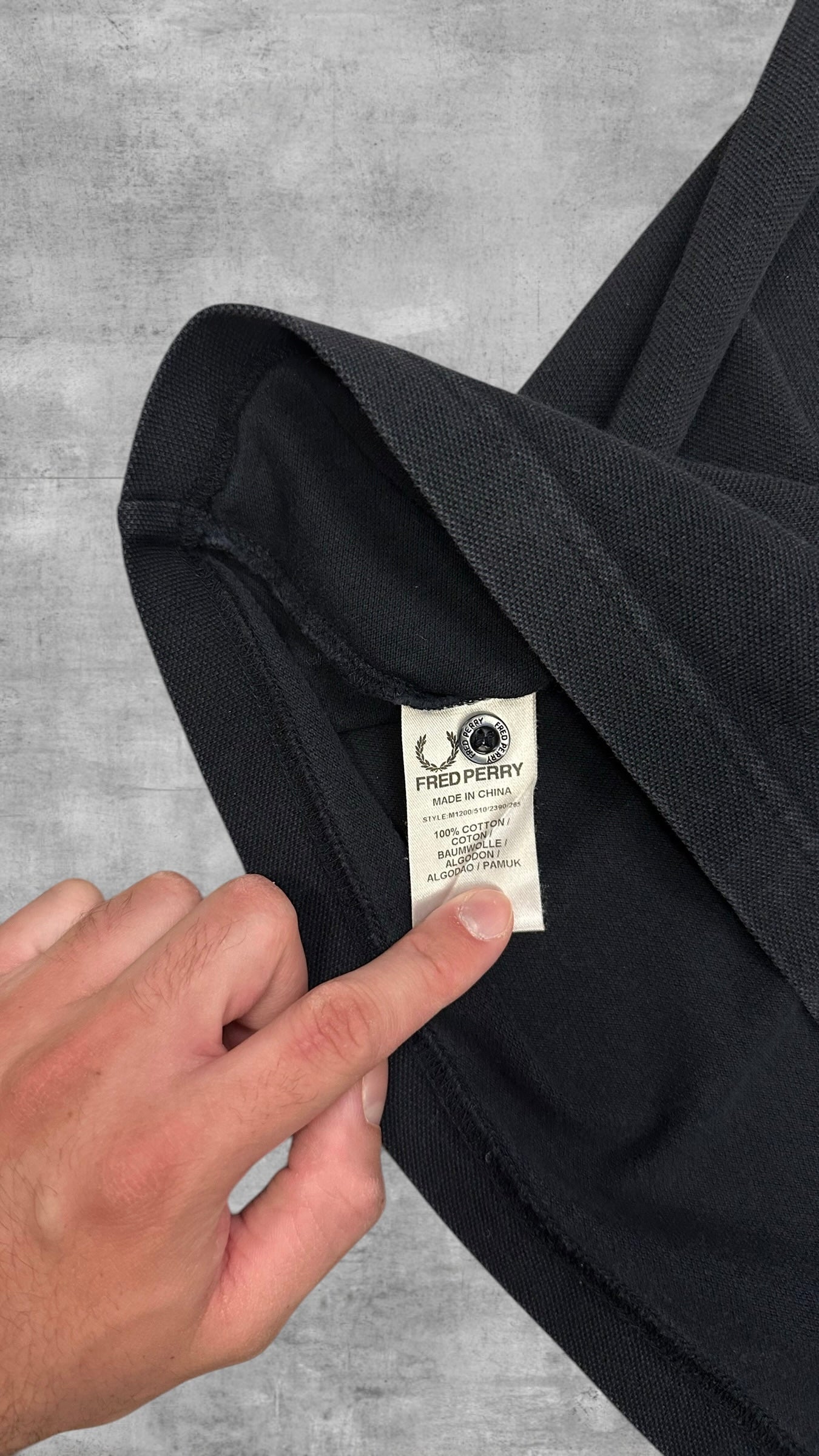 Fred Perry Polo Shirt Schwarzblau Weiß XL