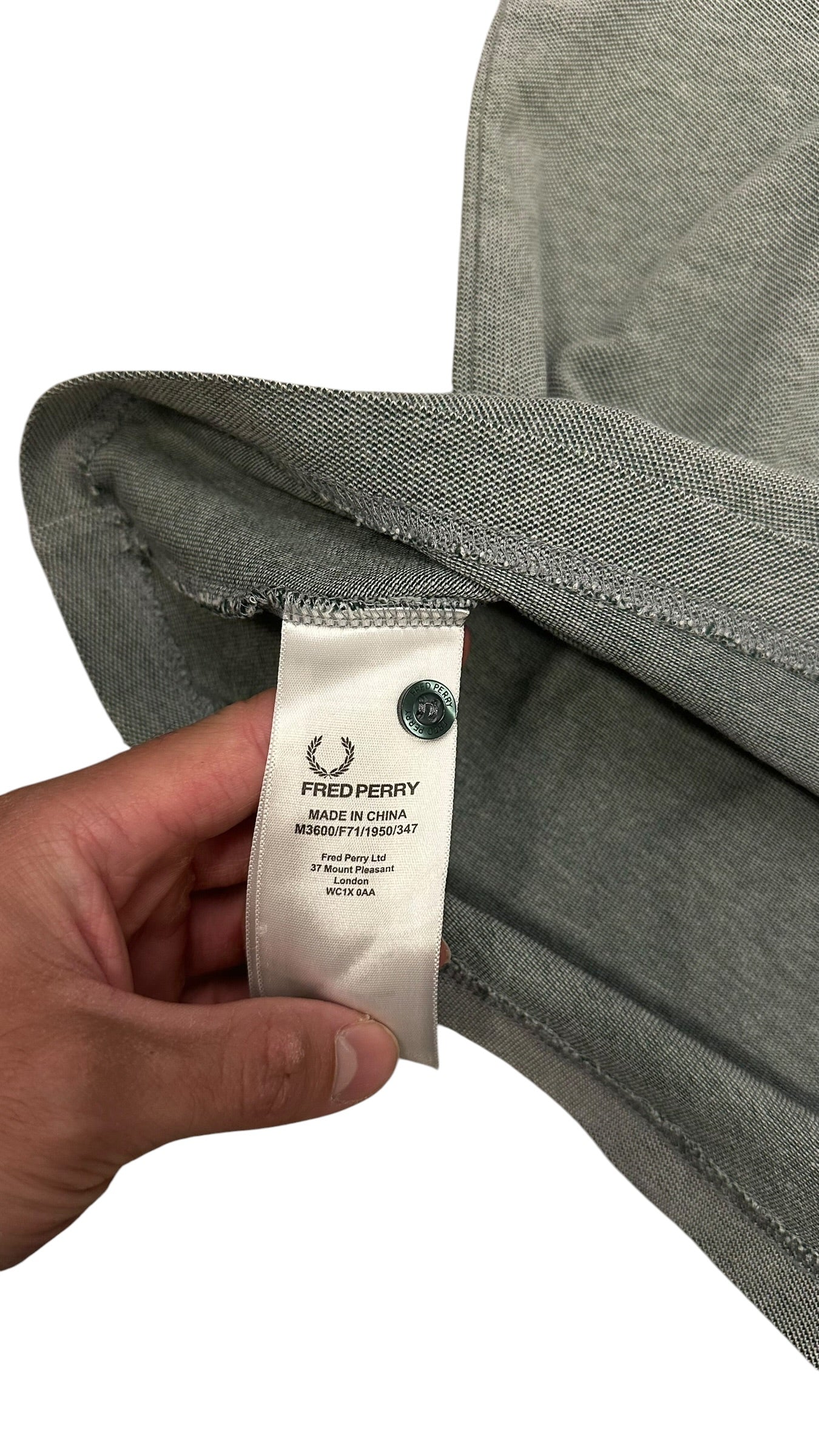 Fred Perry Polo Shirt Grau Weiß M