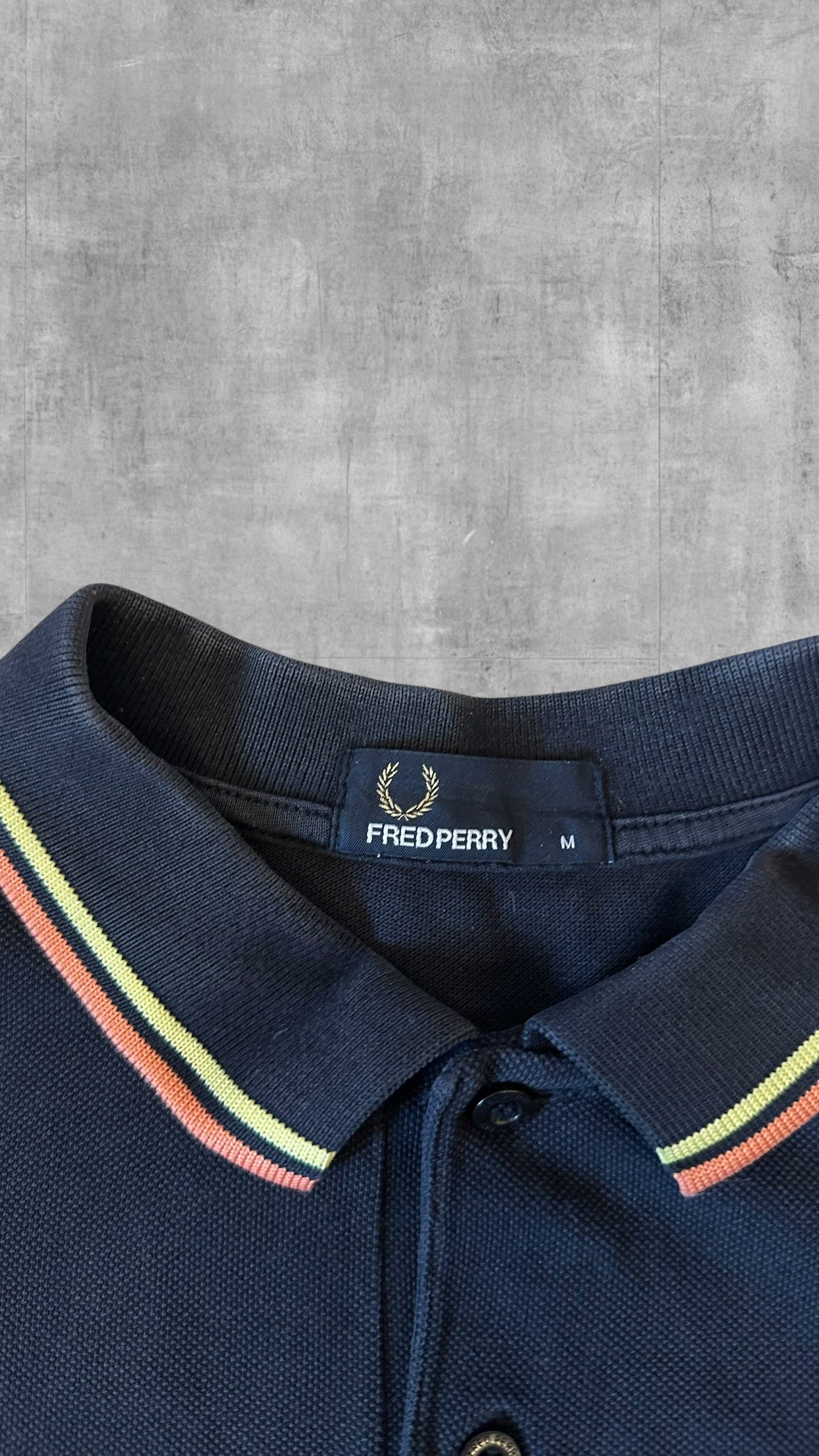 Fred Perry Polo Shirt Schwarz Orange M