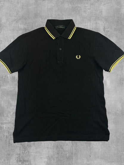Fred Perry Polo Shirt Schwarz Gelb S - M