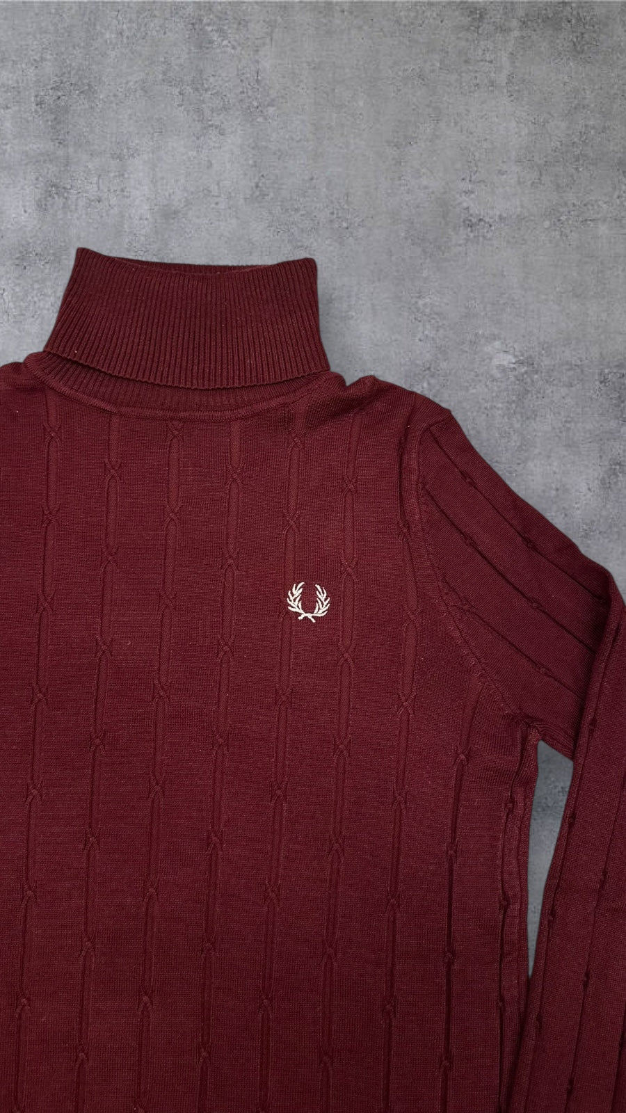 Fred Perry Stretch Rollkragenpullover Bordeuaux M