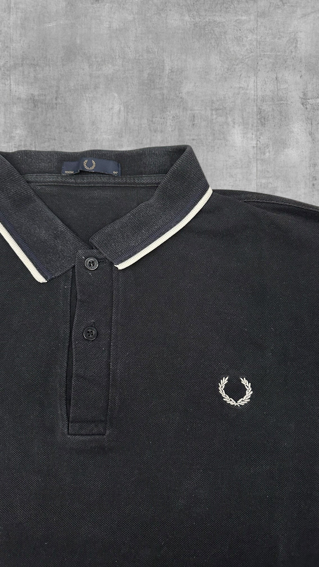 Fred Perry Vintage Polo Shirt Schwarz Weiß L