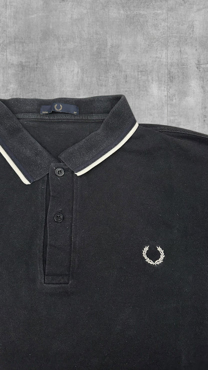 Fred Perry Vintage Polo Shirt Schwarz Weiß L