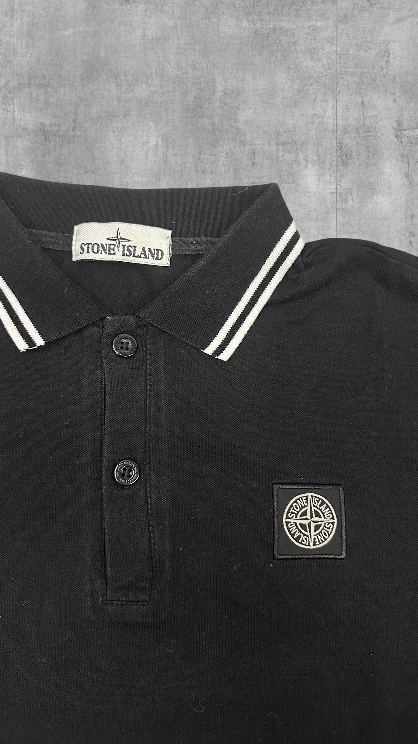 Stone Island Polo Shirt Schwarz Weiß M