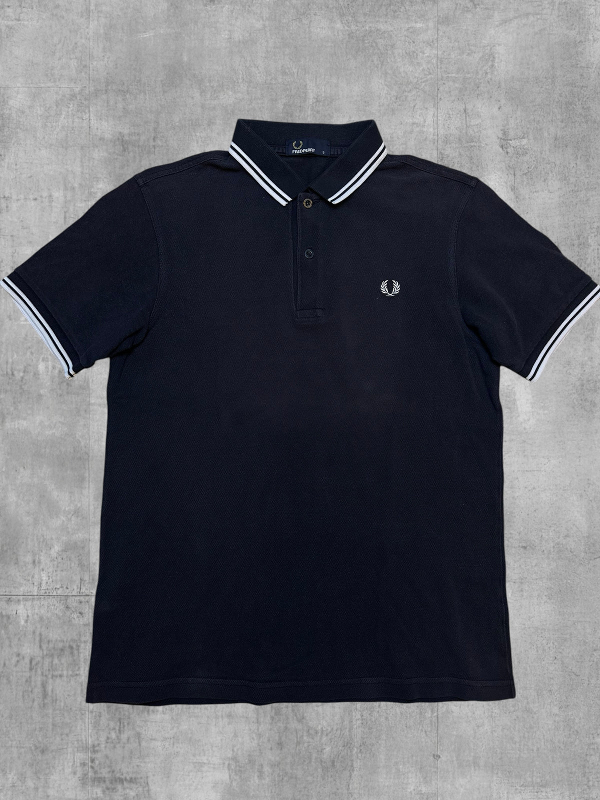 Fred Perry Polo Shirt Schwarz Weiß S