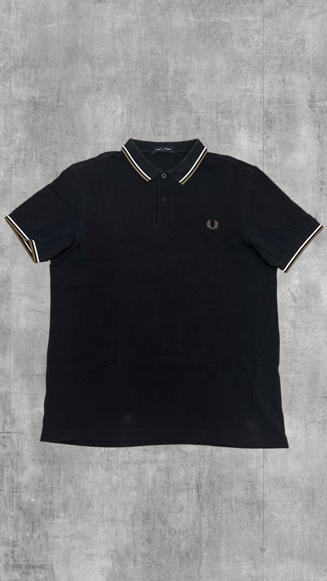 Fred Perry Polo Shirt Schwarz Bronze L