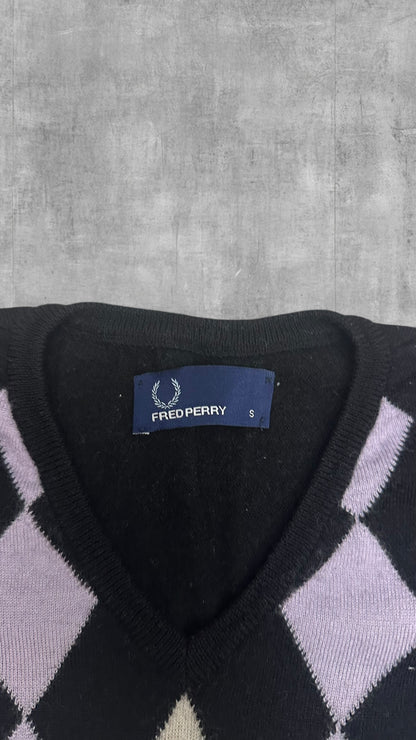 Fred Perry Sweatshirt Schwarz Lila S