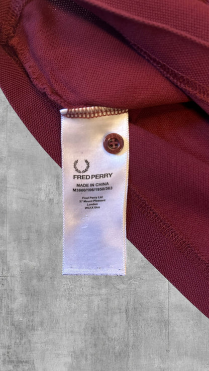 Fred Perry Polo Shirt Weinrot XS