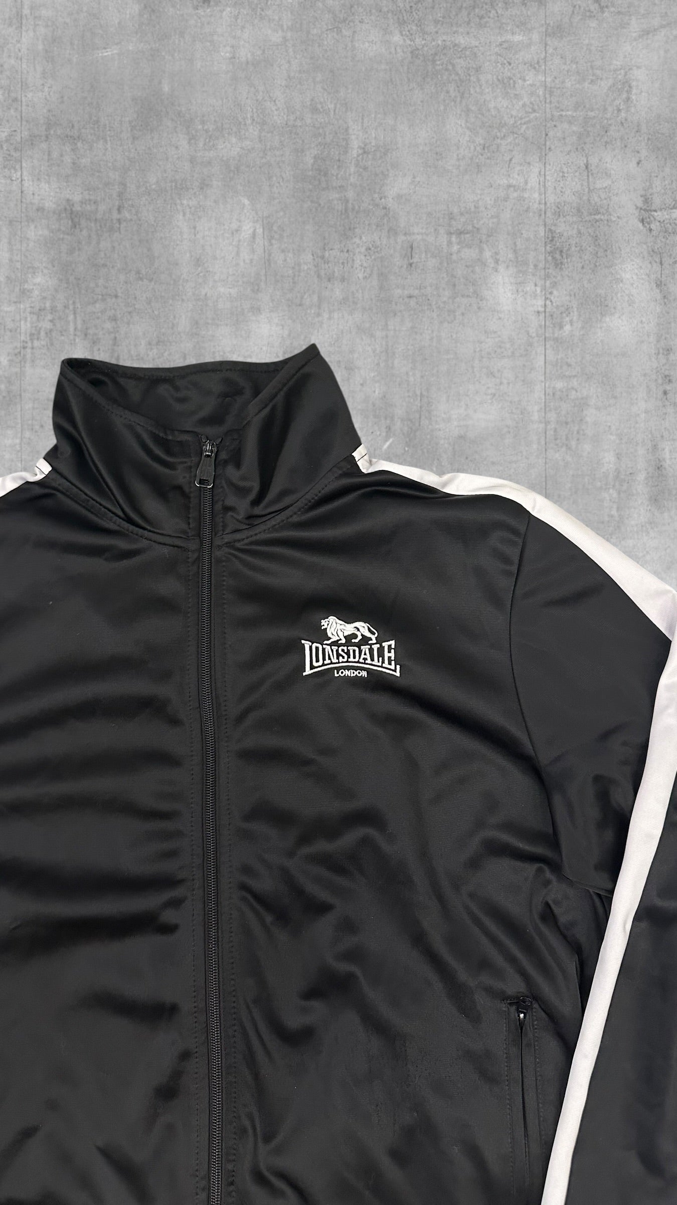 Lonsdale London Trainingsjacke Taped Schwarz Weiß M