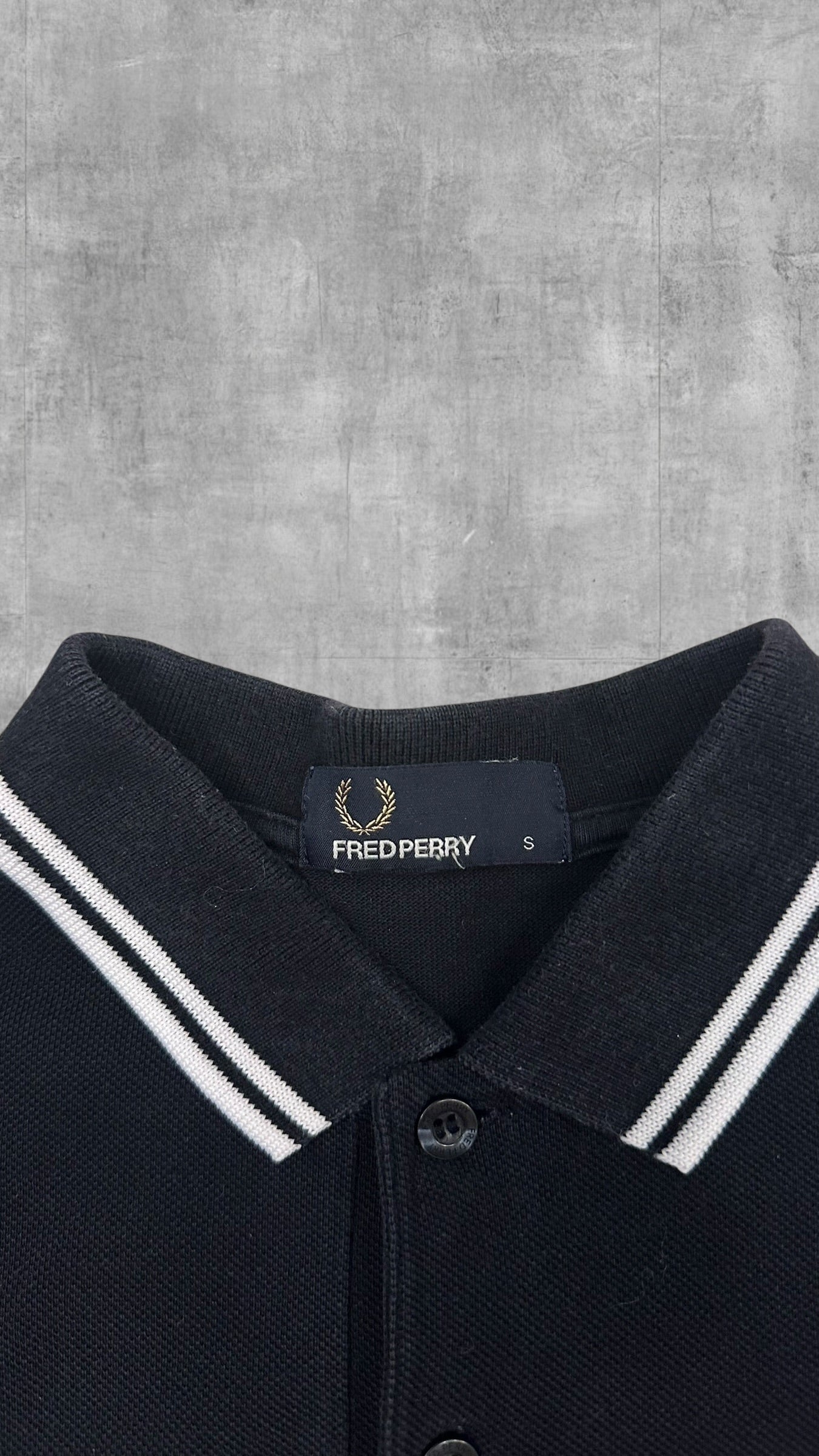 Fred Perry Polo Shirt Schwarz Weiß S
