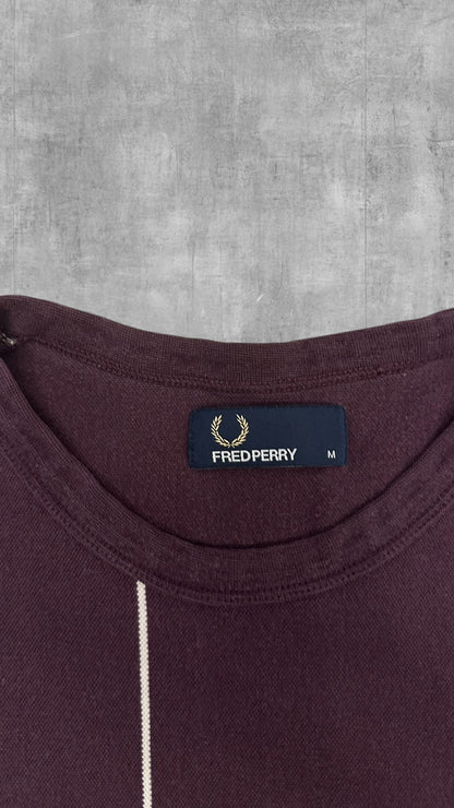 Fred Perry T shirt Tee Weinrot weiß M