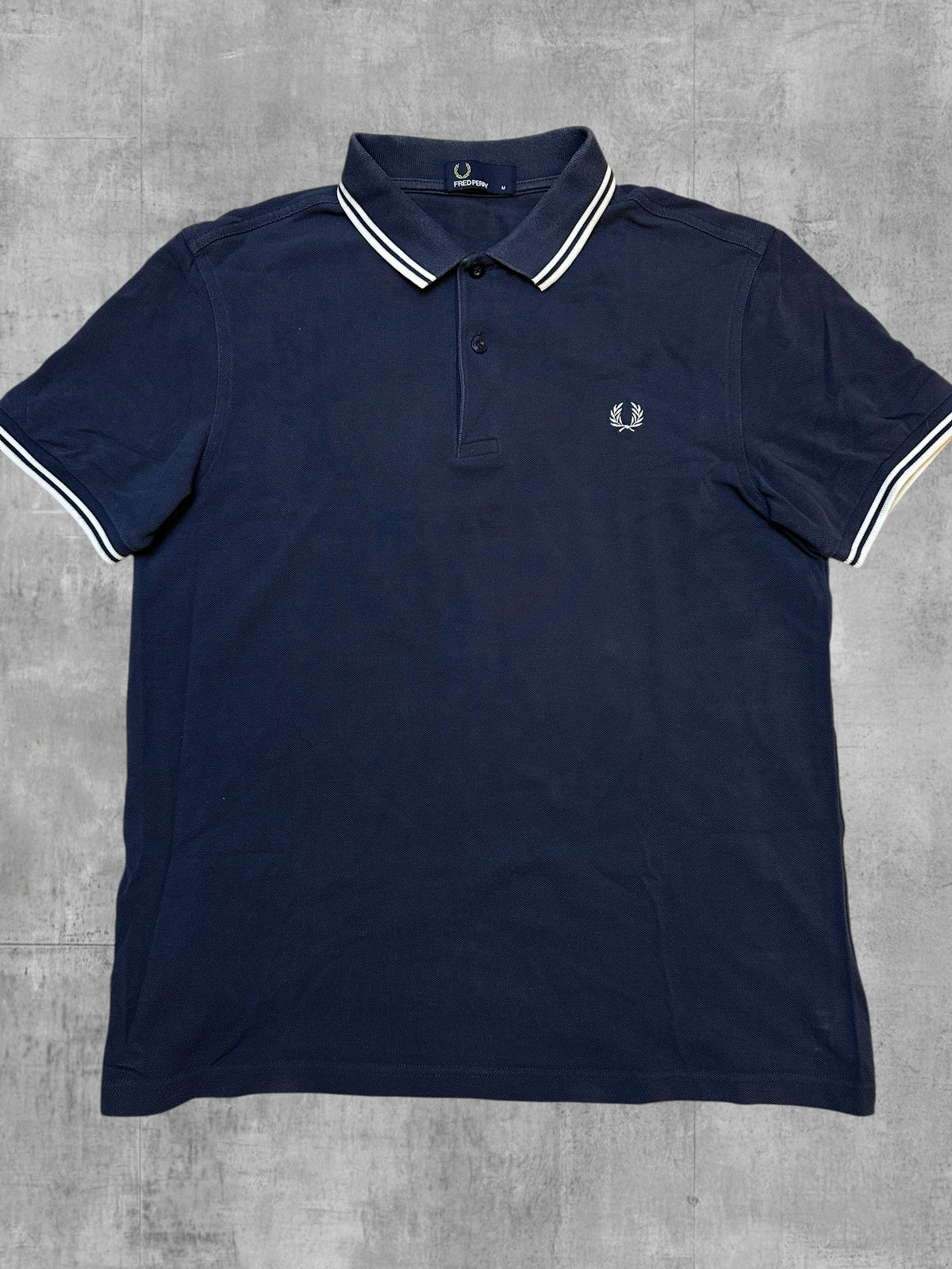 Fred Perry Polo Shirt Dunkelgrau Weiß M