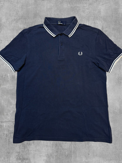 Fred Perry Polo Shirt Dunkelgrau Weiß M
