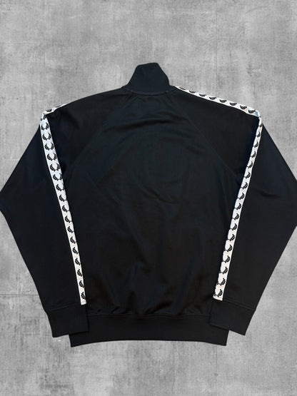 Fred Perry Vintage Trainingsjacke Taped Schwarz Weiß S