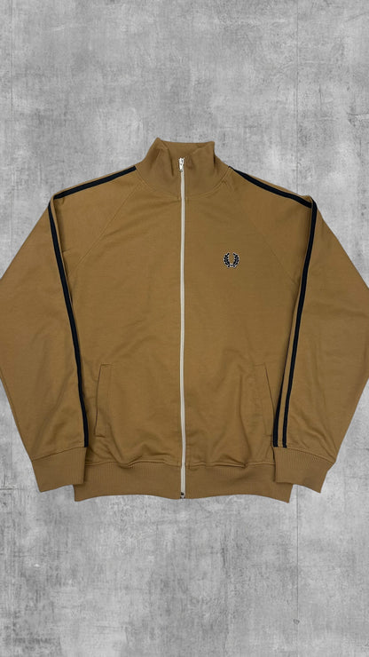 Fred Perry Vintage Trainingsjacke Taped Ocker Schwarz M
