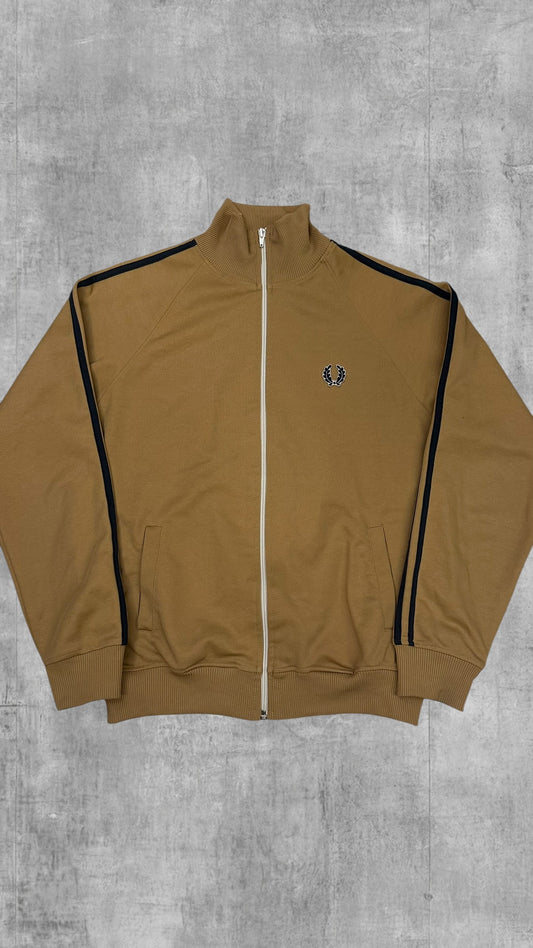 Fred Perry Vintage Trainingsjacke Taped Ocker Schwarz M