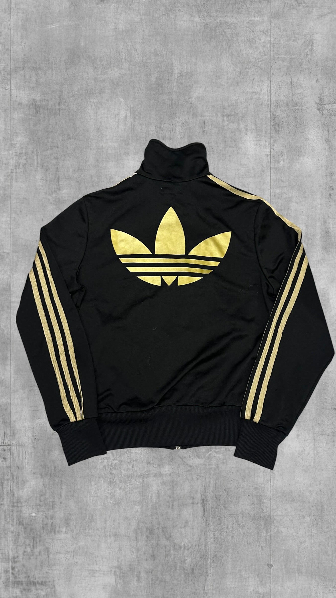 Adidas Backprint Firebird Trainingsjacke Schwarz Gold S - M