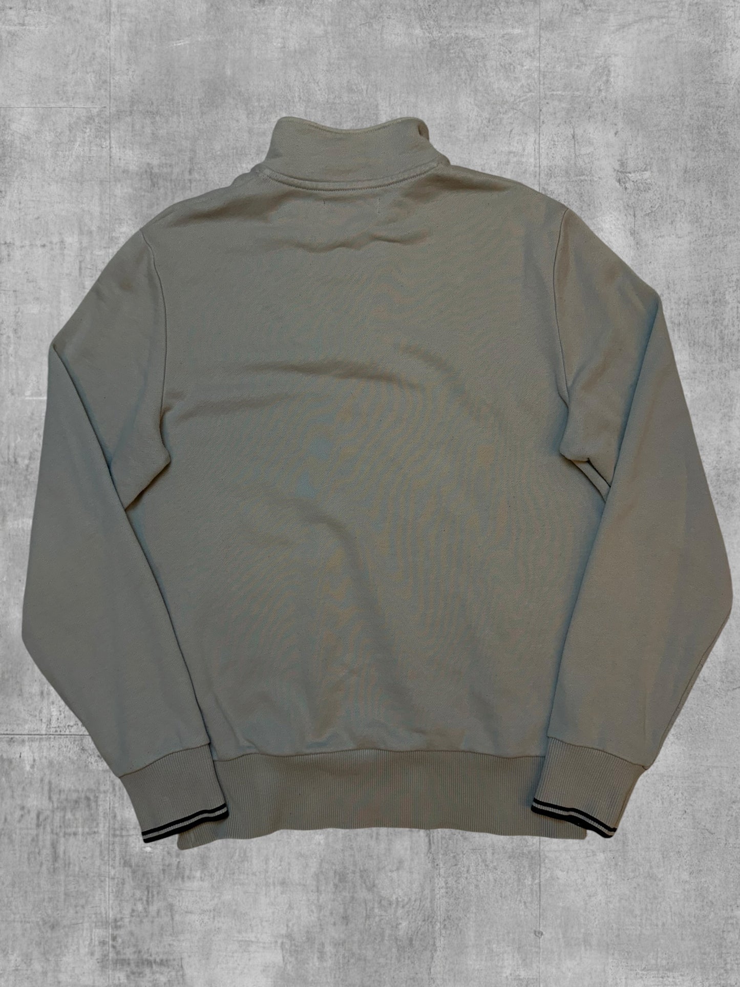 Fred Perry Half Quarter Zip Sweatshirt Beige Hellgrau S
