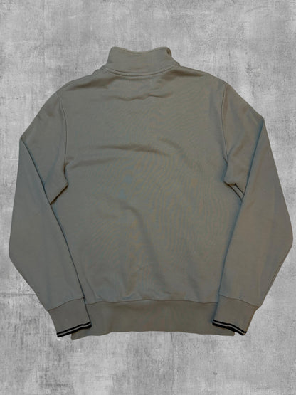 Fred Perry Half Quarter Zip Sweatshirt Beige Hellgrau S