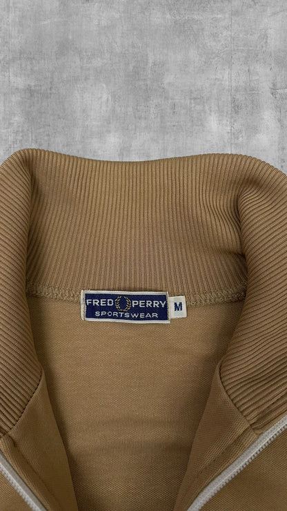 Fred Perry Vintage Trainingsjacke Taped Ocker Schwarz M